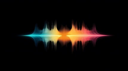Naklejka premium Audio Waves Frequency, Colorful Graphics on Black Background, Abstract Image, Texture, Pattern Background, Wallpaper, Cover and Screen of Smartphone, PC, Laptop, 9:16 and 16:9 Format