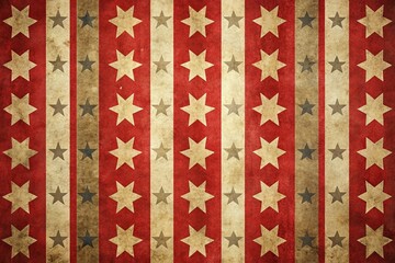 Vintage-inspired distressed red and white abstract textures evoke a nostalgic sense of classic Americana, perfect for