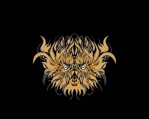 An illustration of abstract and unique lines forming a dog's head.