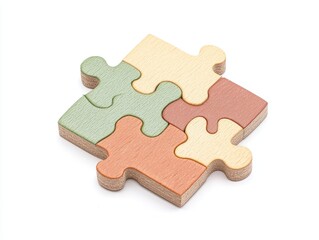 Fototapeta premium Puzzle toys on solid white background, single object