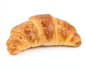Croissant on solid white background, single object