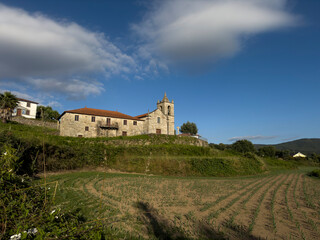 View of a church in the village of Alvarenga, near Arouca, Portugal.