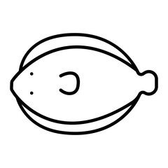 Sole fish outline icon
