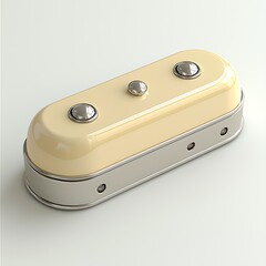 Fototapeta premium Cream and Chrome Modern Push Button Switch