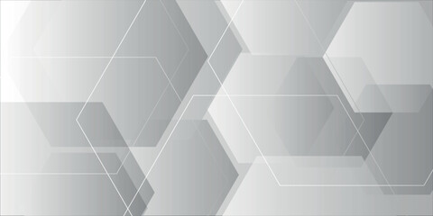 Abstract modern grey and white technology geometric corporate design background, vector.