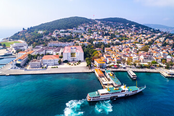 Heybeliada Island in Istanbul, Turkey. Heybeliada is the second largest of the Princes Islands in...