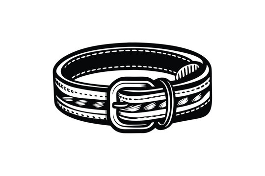 black and white belt with buckle clip art preview