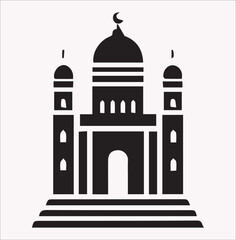 Mosque vector silhouette on a white background