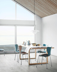 modern luxury dining room interior, 3d render