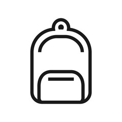 Backpack - line icon with editable stroke. Simple outline symbol. Vector illustration