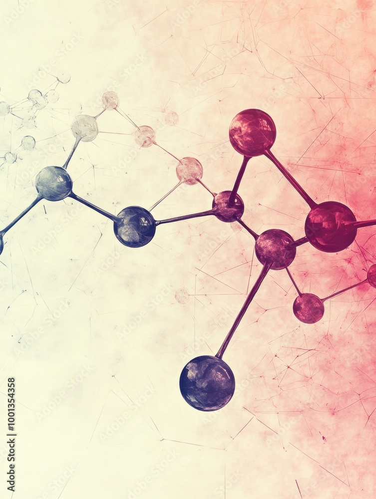 Leinwandbilder abstract background featuring molecular structures and chemical bonds in a dynamic design suitable f