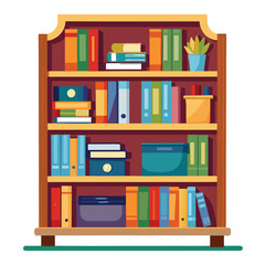 Bookshelf vector illustration isolated on a white background