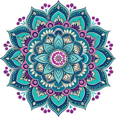 Mandala. Ethnic decorative element. Hand drawn backdrop. Islam, Arabic, Indian, ottoman motifs.