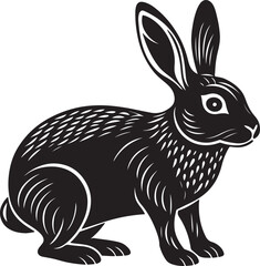 Rabbit isolated on white background. Vector illustration for your design.