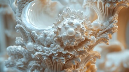 Explore the Surreal Beauty of Organic Forms in a Whimsical White Palette