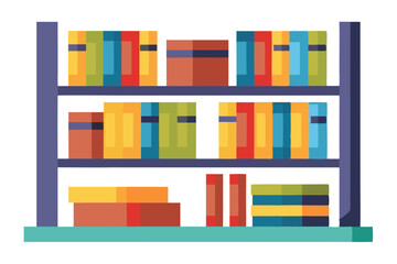 Bookshelf vector illustration isolated on a white background