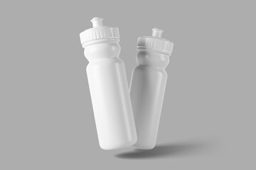 Sport Water Bottle Mockup on Grey Background 
