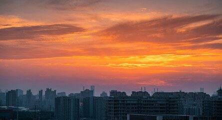 Fototapeta premium Partial dusk scenery of Shanghai City, China