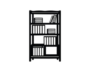 Bookshelf vector line art