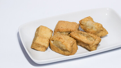 Tahu Bakso, traditional food from indonesia. Made from tofu or tahu wich filled meatballs. Asian culinary tofu meatballs