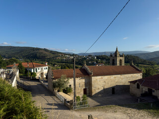 View of a church in the village of Alvarenga, near Arouca, Portugal.
