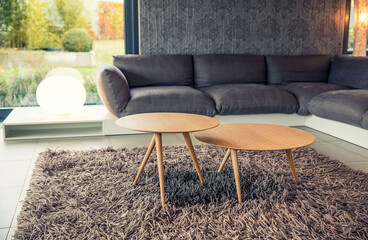 Modern luxury apartment interior in minimal scandinavian style, 3d rendering