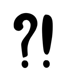 Naklejka premium Hand Drawn Question Exclamation Mark 