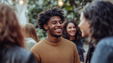 Fototapeta premium Friends Networking at a Casual Event