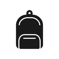 Backpack - black icon. Simple symbol. Vector illustration