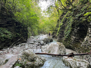 The canyon of the Kozjak stream above its confluence with the Soča river (Kobarid, Slovenia) - Die...