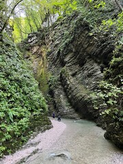 The canyon of the Kozjak stream above its confluence with the Soča river (Kobarid, Slovenia) - Die Schlucht des Baches Kozjak oberhalb seiner Mündung in den Fluss Soča (Slowenien)