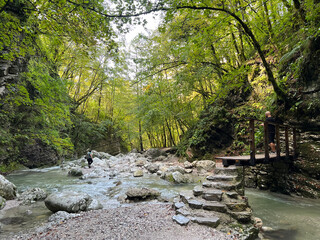 The canyon of the Kozjak stream above its confluence with the Soča river (Kobarid, Slovenia) - Die Schlucht des Baches Kozjak oberhalb seiner Mündung in den Fluss Soča (Slowenien)