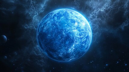 Fototapeta premium Mystical Blue Planet in Deep Space
