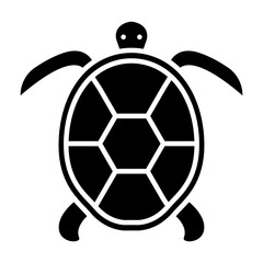 Fototapeta premium Sea turtle black icon