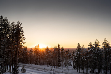The landscape of Lapland is breathtaking in wintertime, with the countryside covered in a pristine layer of white ice and snow.