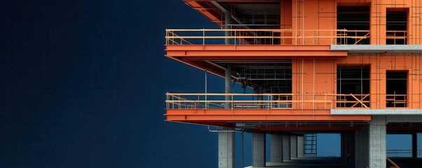 Structural engineering blueprints of a multi-story parking garage, detailing the reinforcement, columns, and load-bearing structures, blueprints, structural integrity