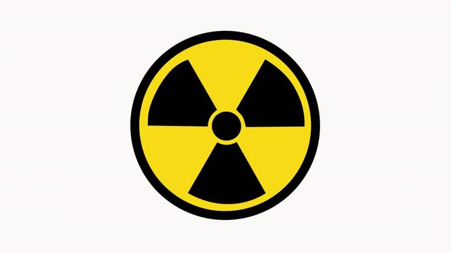 Animated Nuclear Hazard Ionizing Radiation Danger X Rays Trefoil Warning Symbol Black and Yellow Icon. 