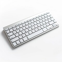 Photograph of a computer keyboard, essential for typing, isolated on a white background