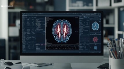 Fototapeta premium Brain Scan Imaging on Computer