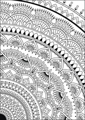 Coloring book page. Colorless pattern with abstract elements. Coloring for adults.