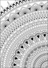 Coloring book page. Colorless pattern with abstract elements. Coloring for adults.