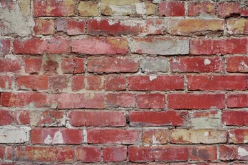 Naklejka premium old red brick wall, with each individual brick