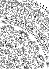 Coloring book page. Colorless pattern with abstract elements. Coloring for adults.