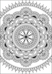 Coloring book page. Colorless pattern with abstract elements. Coloring for adults.