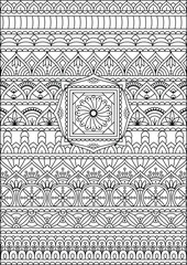 Coloring book page. Colorless pattern with abstract elements. Coloring for adults.