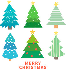 Obraz premium doodle vector christmas tree collection design illustration