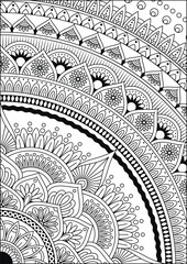Coloring book page. Colorless pattern with abstract elements. Coloring for adults.