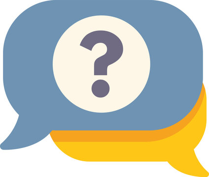 Two overlapping speech bubbles displaying a question mark representing communication and asking questions