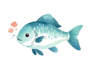 Watercolor Fish, cute little fish, fishes clipart, Nursery wall art, underwater theme, Ocean, sea animals, birthday undersea theme, white background