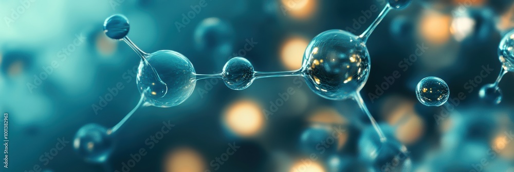 Leinwandbilder abstract representation of molecules and chemical structures in a vibrant, colorful background featu